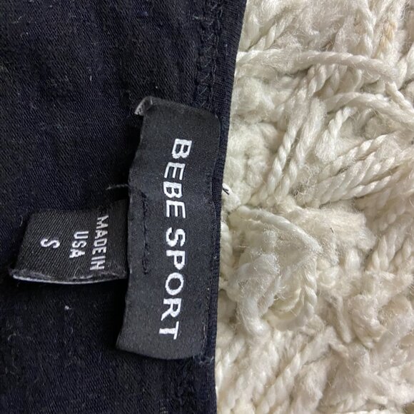 Long Sleeve Scoop Neck Bebe Logo Rib Top - Picture 3 of 3